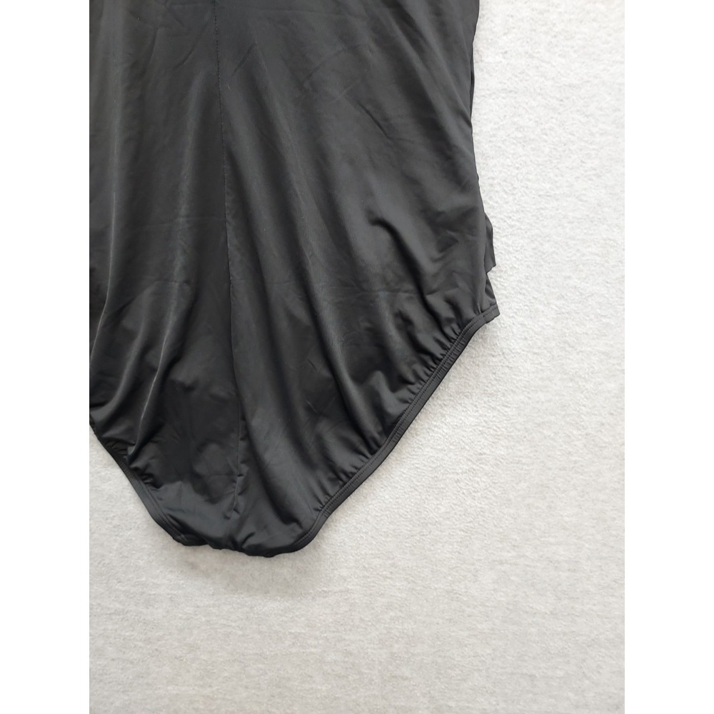 Jantzen Women Swimsuits 16 Black V Neck Pull On Stretched Comfort Beach Wear - Picture 15 of 16